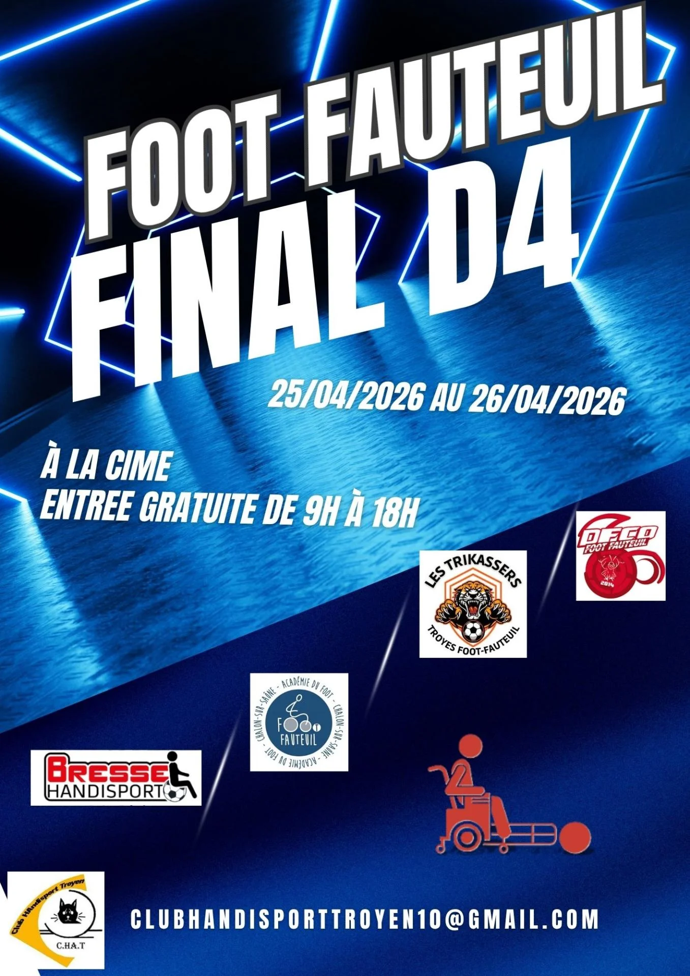 Blue white neon modern next match football poster 2